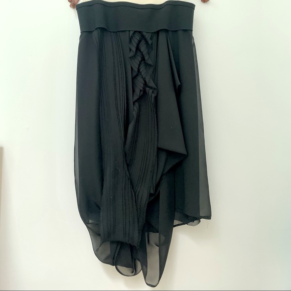 Silk chiffon dress and stretch leather detailing - Picture 4 of 6